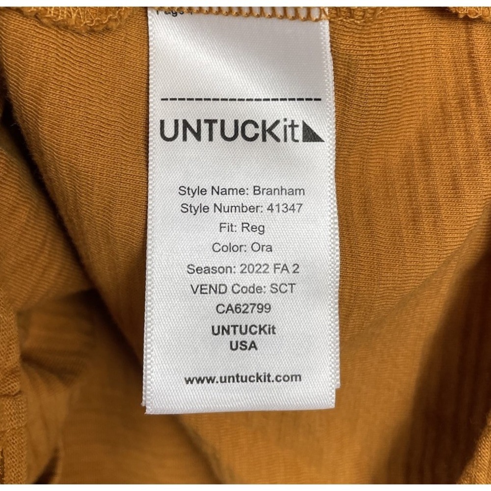 UNTUCKit Branham Shirt Mens XXL Burnt Orange Stretch Cotton Ribbed Textured - Picture 5 of 8